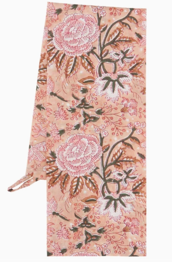 Blossom Block Print Tea Towel